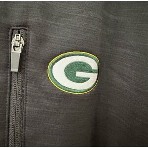 NFL Green Bay Packers Jacket XL Charcoal Grey Full Zip Fleece Performance Logo